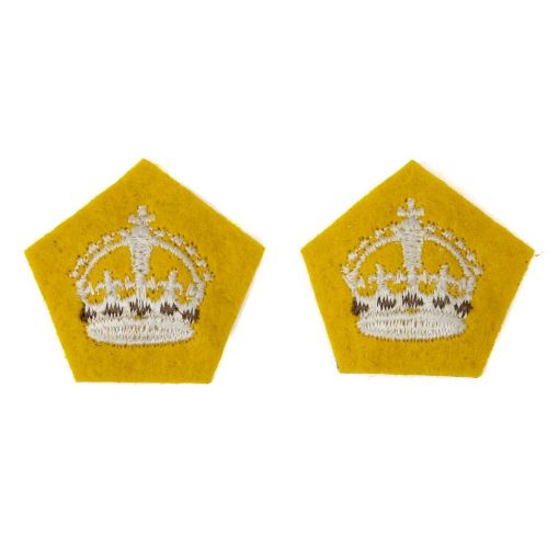 Picture of The Light Dragoons Officers Rank Crown - 104 Cavalry Yellow Cloth Embroidered – Pairs