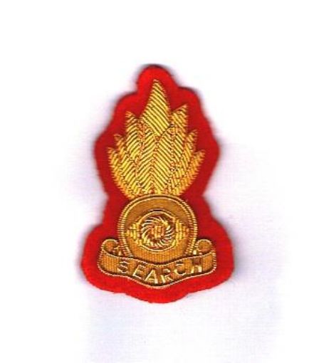 Picture of Mess Dress Qualification - Official Royal Engineer Advanced Search badge - Gold on Scarlet Ground