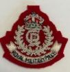 Picture of Beret Badge - RMP - Officers - Red B/G - Sil Cut - Tudor Crown