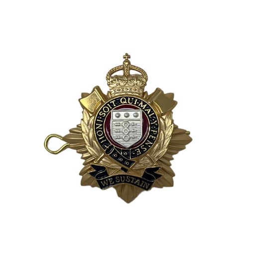Picture of The Royal Logistic Corps Cap Badge - Officers - Gilt & Silver with Enamel - Tudor Crown