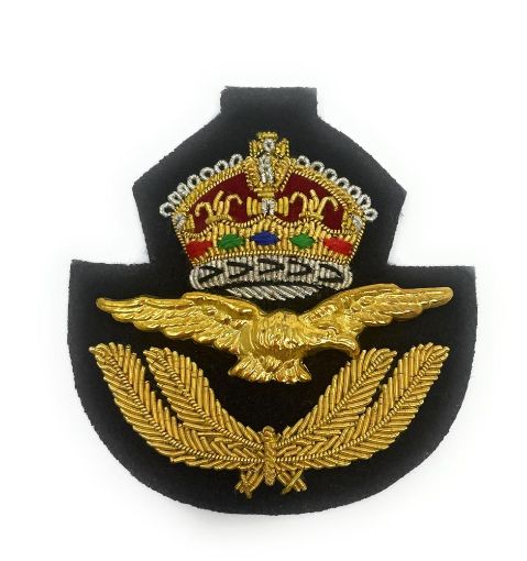 Picture of Forage Cap Badge - RAF - Navy Backing - Tudor Crown
