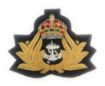 Picture of Cap Badge - Royal Navy Officers - Navy Felt Backing - Tudor Crown