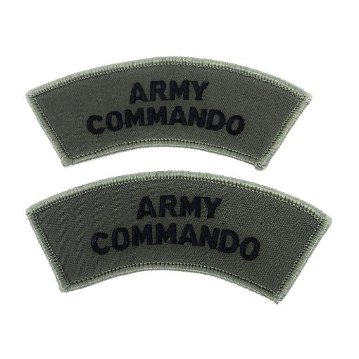 Picture of Army Commando Shoulder Title - Black on Olive    