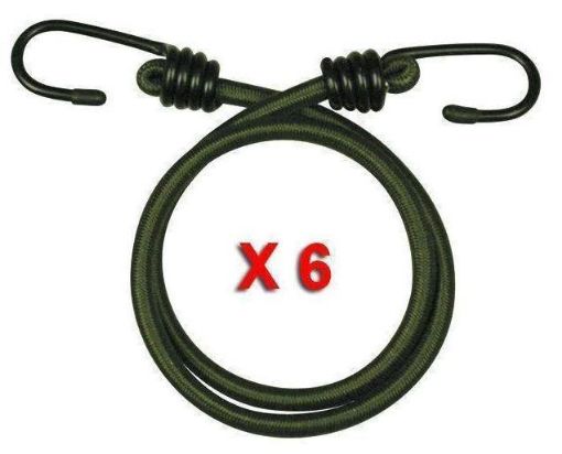 Picture of 1850 - 12 Inch (30cm) Military Bungee with Hooks (Pack of 6)