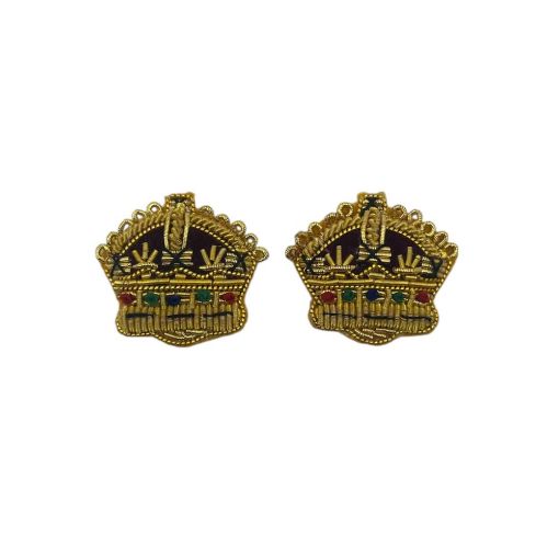 Picture of Embroidered Rank Crowns - Gold - 3/8 inch - Pair - Tudor Crown