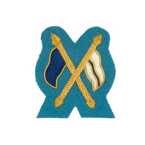 Picture of Mess Dress - Qualification Badge - Signaller (X Flags) - Gold on Blue B/G