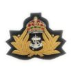 Picture of Cap Badge - Royal Navy Officers - Navy Felt Backing - Tudor Crown